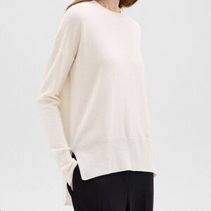 Theory Blush Pink Long Sleeve Silk Blend Top Size Large